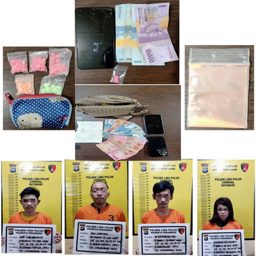 Polsek Lima Puluh Pekanbaru Tangkap Tiga Kurir dan Seorang Bandar Narkotika