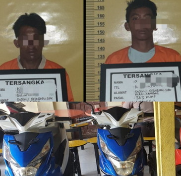 Dua orang spesialis Curanmor beserta penadahnya  Aparat Polsek Bukit Raya Pekanbaru.