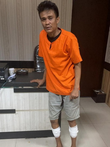 Tahanan Narkoba yang  Kabur dari Polresta Pekanbaru di tembak  Polisi