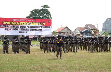 100 Personel Brimob BKO Polda Papua Berhasil Selesaikan Tugas, Atas Nama Negara Kapolda Riau Ucapkan Terimakasih