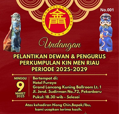 Dewan dan Pengurus Kin Men Riau Masa Bakti 2025–2029 Dilantik Minggu Malam